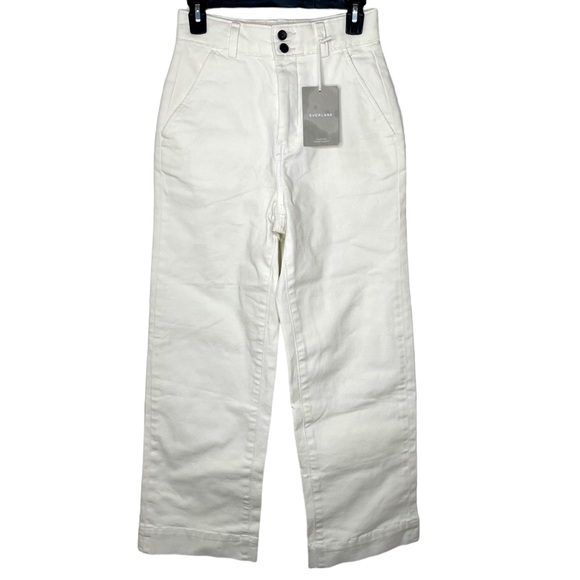 NEW WITH TAGS Everlane Bone The Organic Wide-Leg Pant in Size 4 - Picture 5 of 10